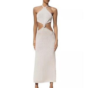 Elegant White Halter Dress